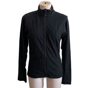 LULULEMON Black Stripe Zip Up Jacket Activewear